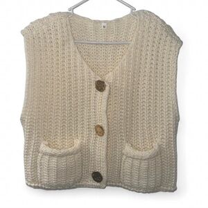 Cozy Cream Knit Women’s Sweater Vest
